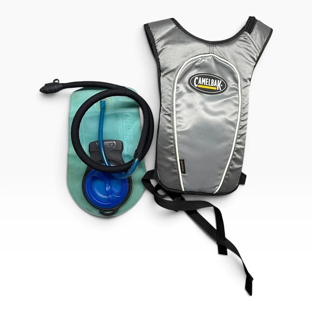 CamelBak SnoBowl Hydration Pack Silver Orange 50oz 1.5L Omega Reservoir Backpack